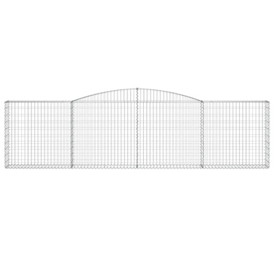 Kosze gabionowe, 9 szt, 400x30x100/120 cm, galwanizowane żelazo