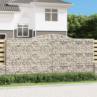 Kosze gabionowe, 10 szt, 400x50x180/200cm, galwanizowane żelazo