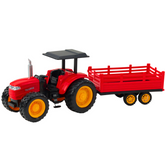 Traktor Farmerski Z Przyczepą Zdalnie Sterowany RC Czerwony