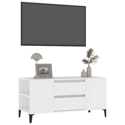 Szafka pod TV, biała, 102x44,5x50 cm, materiał drewnopochodny vidaXL