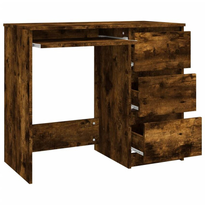 vidaXL Biurko, przydymiony dąb, 90x45x76 cm, materiał drewnopochodny