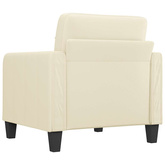 vidaXL Fotel, kremowy, 60 cm, obity sztuczną skórą