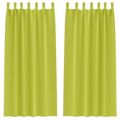 Firany blackout z kółkami 2 pcs Zielony 260 x 140 cm Poliester