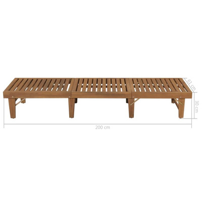 vidaXL Składany leżak z poduszką, lite drewno akacjowe wariant 7