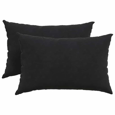 Poduszki na sofę 2 pcs Czarny 60 x 40 cm Tkanina sztruksowa