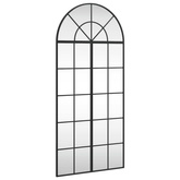 vidaXL Lustro ścienne, czarne, 60x130 cm, zakończone łukiem, żelazo