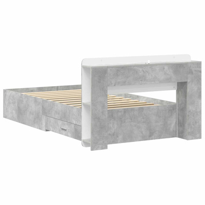 Rama łóżka z przechowywaniem Betonowy szary 75 x 190 cm