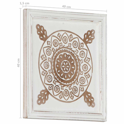 Dekoracja artystyczna 2 pcs Brązowy i biały 40 x 40 x 1,5 cm
