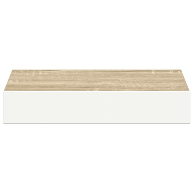 vidaXL Półki ścienne, 2 szt., dębowo-białe, 23 x 23,5 x 3,8 cm, MDF
