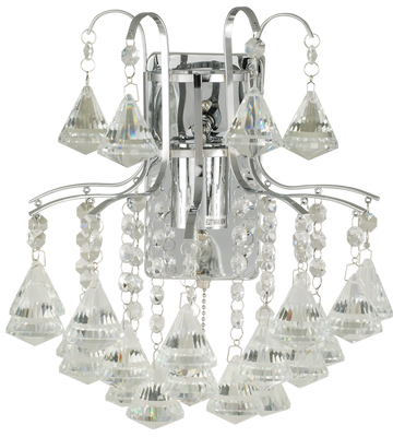 Lampa ścienna kinkiet kryształowy MONTE CARLO 1x60W E27 srebrny