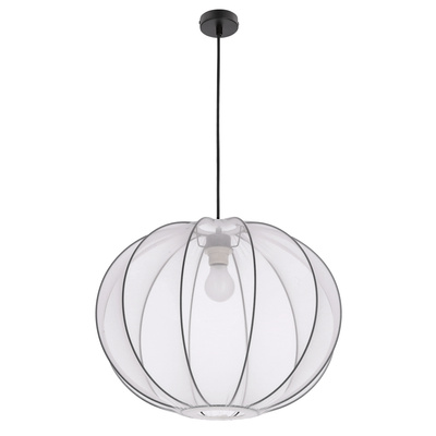 MELLOW lampa wisząca czarny 1x40W E27 abażur  52 biały kula  31-41951
