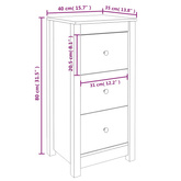 Szafka, 40x35x80 cm, lite drewno sosnowe