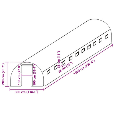 Zastępcze pokrycie szklarni (45 m?), 300x1500x200 cm, zielone