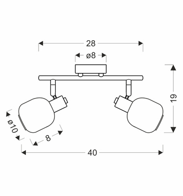Lampa sufitowa ANDRUS srebrna 2x40W E14 do salonu sypialni przedpokoju korytarza