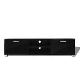 vidaXL Szafka pod TV na wysoki połysk, czarna, 140x40,5x35 cm