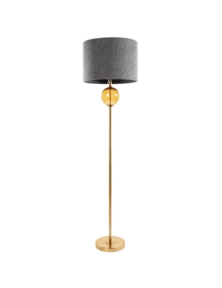Lampa podłogowa LEONA szara E27 100W złota