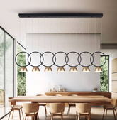 Nowoczesna Lampa Wisząca 'Elegance RING' 151 cm - Czarno-Złota