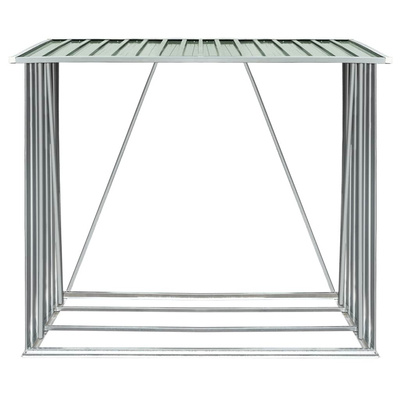 Wiata na drewno, stal galwanizowana, 163 x 83 x 154 cm, zielona