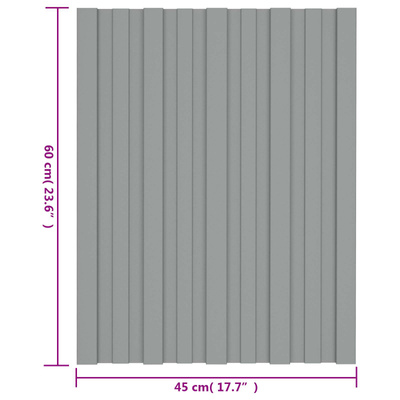 Panel dachowy 36 pcs Szary 60 x 45 cm Stal galwanizowana