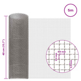Siatka ekranowa 40 x 500 cm 3 Mesh Stal nierdzewna 201 srebrny