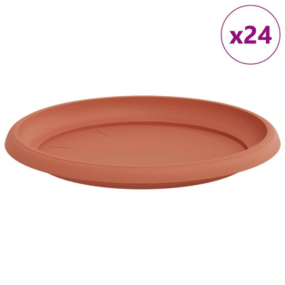 Okrągły Talerzyk Kwiatowy 24 pcs Czerwony ceglasty