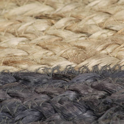 vidaXL Ręcznie wykonany dywanik, juta, ciemnoszara krawędź, 90 cm