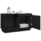 vidaXL Szafka pod TV, czarna, 74x35x44 cm, lite drewno sosnowe