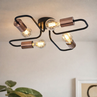 Lampa sufitowa 4xE27 48cm czarna HERPE 34-66923