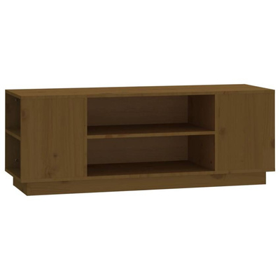 vidaXL Szafka pod TV, miodowy brąz, 110x35x40,5cm, lite drewno sosnowe