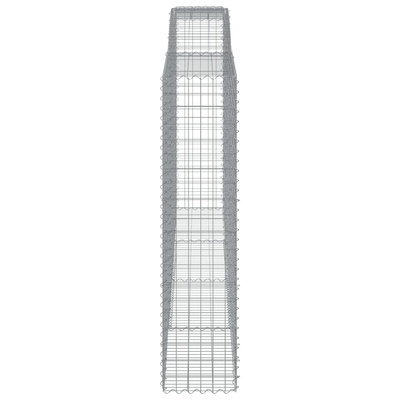 Kosze gabionowe, 2 szt, 400x50x200/220 cm, galwanizowane żelazo