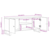 vidaXL Szafka pod TV, brązowo-czarna 105x33,5x46 cm, lite drewno mango