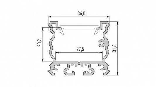 Profil LED LUMINES typ Talia srebrny anodowany 2,02 m