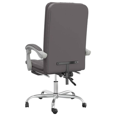 vidaXL Rozkładany fotel biurowy, szary, sztuczna skóra model standard