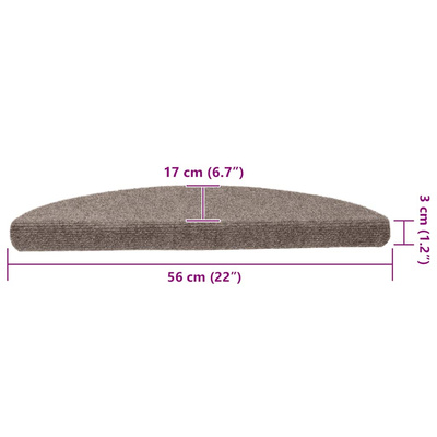 Maty na schody samoprzylepne 10 szt. 56x17x3 cm beżowe półokrągłe