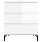 Komoda, biała z połyskiem, 60x35x70 cm, materiał drewnopochodny