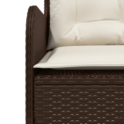 Narożna sofa ogrodowa z poduszkami, brązowa, polirattan