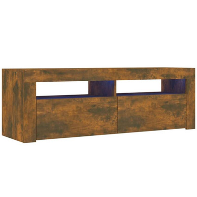 vidaXL Szafka pod TV z oświetleniem LED, przydymiony dąb, 120x35x40 cm model standard