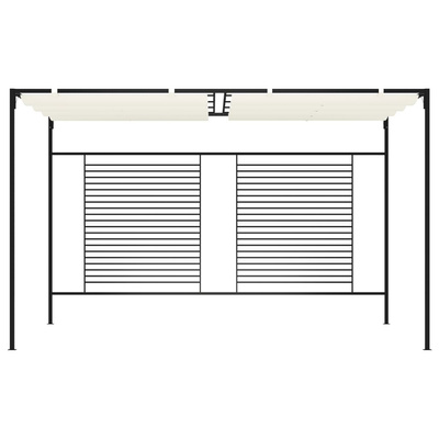 Altana ogrodowa ze zwijanym dachem, 3x4x2,3m, kremowa, 180 g/m?