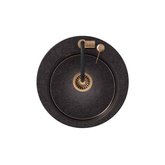 ART JAMES 210 (Ø51x20) Art Copper Black Pearl z syfonem manualnym, baterią Maggie PVD i dozownikiem - czarny opalizacja miedziana
