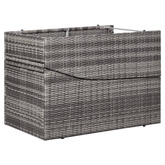 vidaXL Leżak z poduszką, polirattanowy, szary