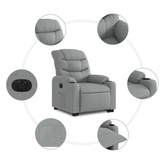 vidaXL Podnoszony fotel masujący, elektryczny, rozkładany, jasnoszary wariant 23