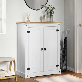 Szafka na buty Biały 86 x 38,5 x 108 cm Lite drewno sosnowe
