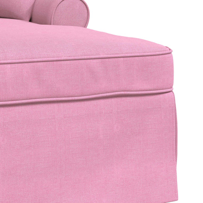 Chaise Lounge z Fartuszkiem 3 szt. Różowy tkanina