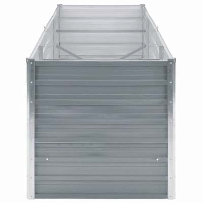 Podwyższona donica z galwanizowanej stali, 240x80x77 cm, szara