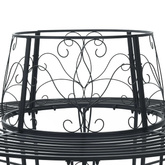 Ławka Drzewna 8 -osobowy Ø 160 x 89 cm steel Czarny Okrągły