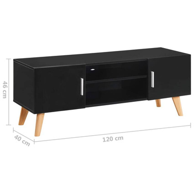vidaXL Szafka pod TV, czarna, 120 x 40 x 46 cm, MDF