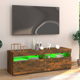 vidaXL Szafka pod TV z oświetleniem LED, przydymiony dąb, 120x35x40 cm wariant 4