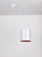 Lampa wisząca z abażurem Atlanta biała nowoczesna do salonu