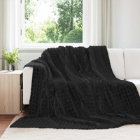 Koce narzutowe 6 pcs Czarny 270 x 240 cm Polar