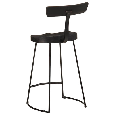 Hokery barowe 2 szt. Czarny 49x43x88 cm Drewno lite Mango